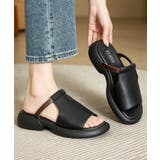 ブラック | ミュールサンダル 厚底サンダル 韓国風靴 | Miniministore