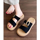 ブラック | 厚底 ミュールサンダル レディース 夏 | Miniministore