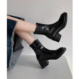 ブラック | ショートブーツ レディース 太ヒール | ANGELCLOSET