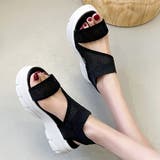ブラック | 厚底 ニットサンダル レディース | Miniministore