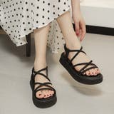 ブラック | 厚底サンダル ストラップサンダル 夏 | Miniministore