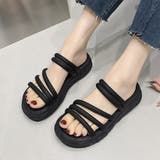 ブラック | 厚底サンダル ミュールサンダル 美脚 夏 | Miniministore