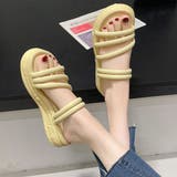 クリーム色 | 厚底サンダル ミュールサンダル 美脚 夏 | Miniministore