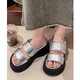 シルバー | 厚底サンダル スリッパサンダル 美脚 夏 | Miniministore