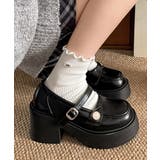 ブラック | 厚底ローファー レディース 太ヒール | Miniministore