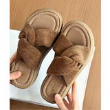 キャメル | ミュールサンダル クロスベルト 厚底 | Miniministore