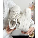 オフホワイト | 厚底スニーカー ローカット靴 美脚 脚長 | Miniministore