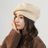 ベージュ | ニットベレー帽 レディース リブ編み | Miniministore