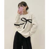 リボン柄ニット セーター プルオーバー | Miniministore | 詳細画像2 