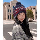 ニット帽子 レディース 配色 紐付き | Miniministore | 詳細画像12