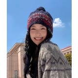 ニット帽子 レディース 配色 紐付き | Miniministore | 詳細画像13