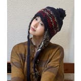 ニット帽子 レディース 配色 紐付き | Miniministore | 詳細画像14