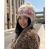 ニット帽子 レディース 配色 紐付き | Miniministore | 詳細画像2