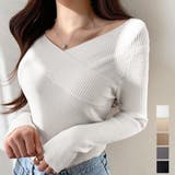 ニットトップス Vネック 肌見せ 韓国風 | Miniministore | 詳細画像1 