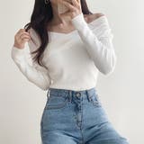 ニットトップス Vネック 肌見せ 韓国風 | Miniministore | 詳細画像8 