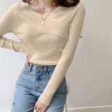 ニットトップス Vネック 肌見せ 韓国風 | Miniministore | 詳細画像9 