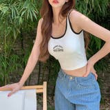カップ付き タンクトップ白黒 レディース | Miniministore | 詳細画像10