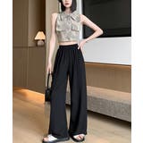 セミワイドパンツ レディース 無地 薄手 | Miniministore | 詳細画像4 
