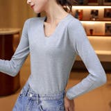 無地ニットトップス Vネック レディース | Miniministore | 詳細画像12 