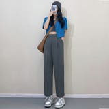 セミワイドパンツ カラーパンツ 9分丈 オフィスカジュアル | Miniministore | 詳細画像7