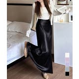 サテンスカート ロングスカート 無地 | Miniministore | 詳細画像1 