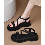 厚底 ストラップサンダル 韓国風 美脚 | Miniministore | 詳細画像2 