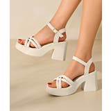 サンダル 厚底太ヒール クロスストラップ | Miniministore | 詳細画像3 