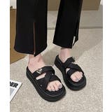 厚底 ミュールサンダル クロスベルト 夏 | Miniministore | 詳細画像3