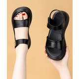 厚底 ベルクロサンダル 美脚 韓国風夏靴 | Miniministore | 詳細画像12