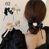 光沢シュシュ ヘアゴム ハート リボン | Miniministore | 詳細画像1 