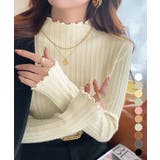 ニットソー 長袖 プチハイネック 韓国風 | Miniministore | 詳細画像1 