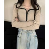 ニットトップス ファスナー付き 無地 | Miniministore | 詳細画像4