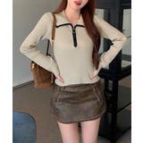 ニットトップス ファスナー付き 無地 | Miniministore | 詳細画像5
