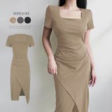 ワンピース 半袖 アシンメトリー タイト | Miniministore | 詳細画像1