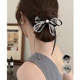 シュシュ クリップ パール 蝶結び | Miniministore | 詳細画像1 