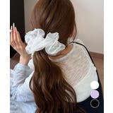 パール付きシュシュ 透け感ヘアゴム | Miniministore | 詳細画像1 