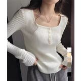 ニットトップス スクエアネック 無地 | Miniministore | 詳細画像1 