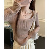 ニットトップス スクエアネック 無地 | Miniministore | 詳細画像12 