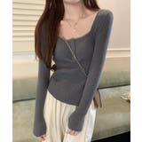 ニットトップス スクエアネック 無地 | Miniministore | 詳細画像16 