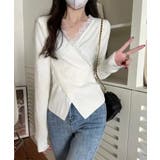 レースリブニット レディース Vネック | Miniministore | 詳細画像4 