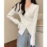レースリブニット レディース Vネック | Miniministore | 詳細画像8 