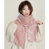 大判マフラー ストール リボン模様 秋冬 | Miniministore | 詳細画像3