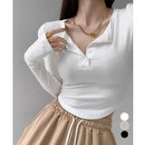 長袖Tシャツ レディース ボタン 無地 | Miniministore | 詳細画像1 