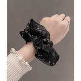 チュールシュシュ パール付きヘアゴム 黒 | Miniministore | 詳細画像8 