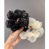 チュールシュシュ パール付きヘアゴム 黒 | Miniministore | 詳細画像9 