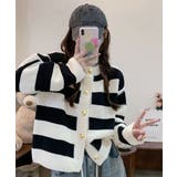 ボーダー柄セーター ニットカーディガン | Miniministore | 詳細画像2 