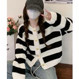 ボーダー柄セーター ニットカーディガン | Miniministore | 詳細画像3 