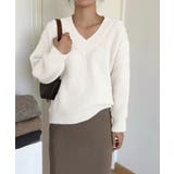 ニットトップス レディース 無地Vネック | Miniministore | 詳細画像5