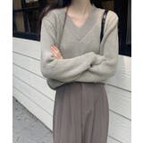 ニットトップス レディース 無地Vネック | Miniministore | 詳細画像7