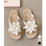 ビーチサンダル 花飾り トングサンダル | Miniministore | 詳細画像1 